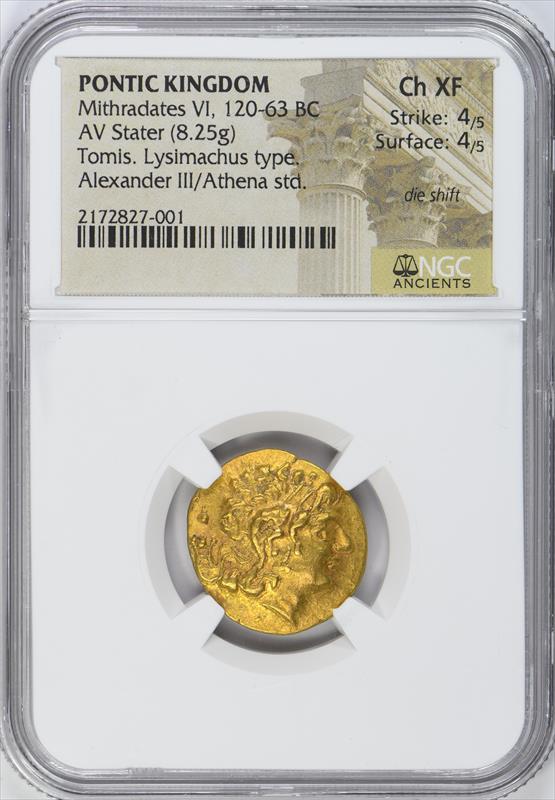 Mithrades VI Gold Stater NGC Ch XF  