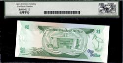 Belize-Central Bank 1 Dollar 1.1.1986 Gem New 65PPQ 