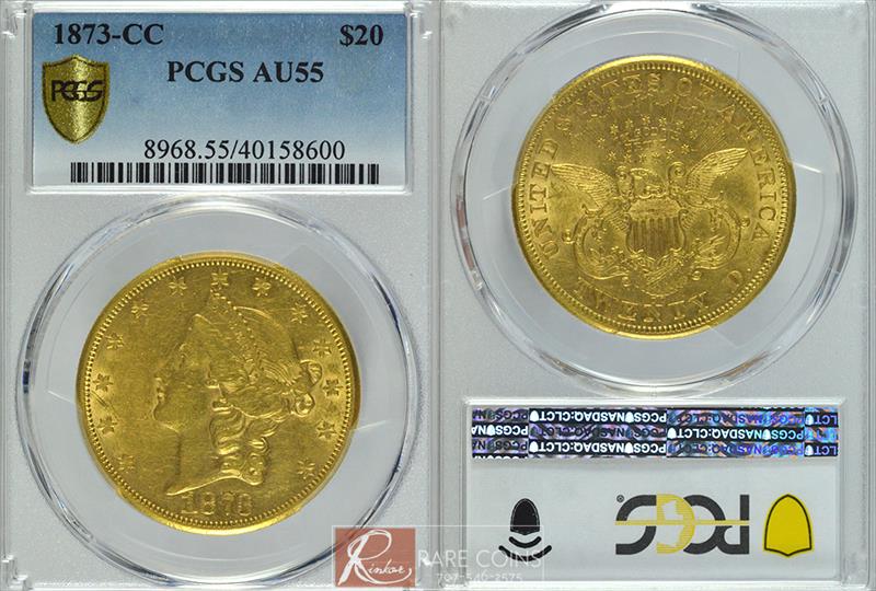 1873-CC Liberty Head $20 PCGS AU-55