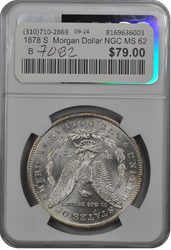 1878 S  Morgan Dollar NGC MS 62