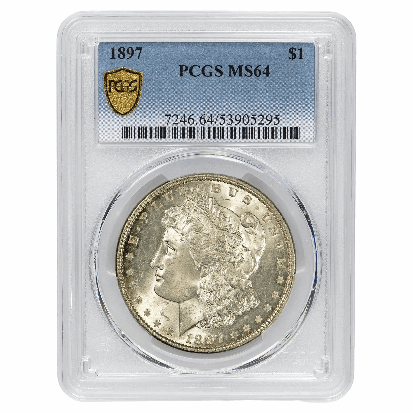 1897 Morgan Silver Dollar $1 PCGS MS 64