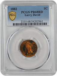 1882 Indian Head PCGS CAC RD 68
