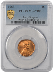 1953 Lincoln PCGS RD 67