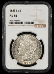 1883 S $1 NGC AU-55
