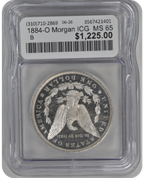 1884-O Morgan ICG  MS 65