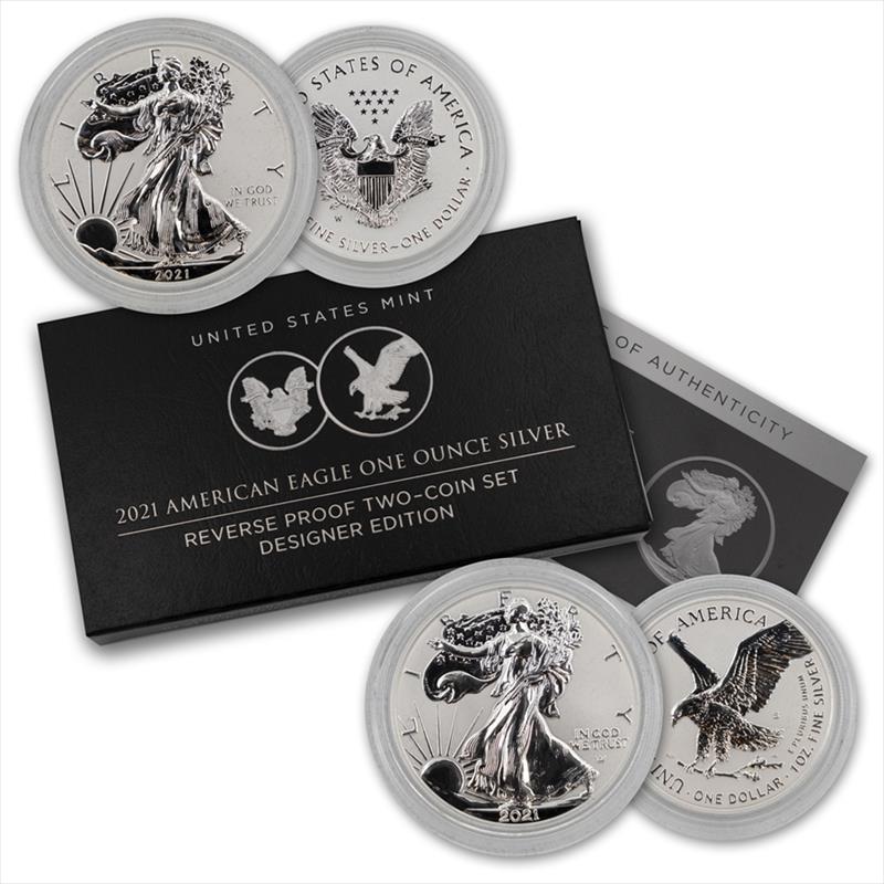 2021 Designer Edition Reverse Proof Two-Coin Set in OGP 