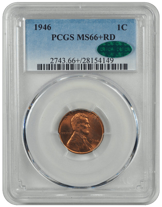 1946 Lincoln PCGS CAC RD 66+
