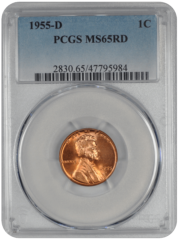 1955-D Lincoln PCGS RD 65