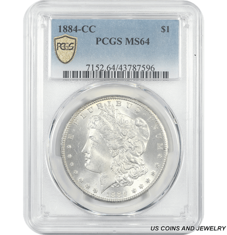 1884-CC Morgan Silver Dollar, PCGS  MS-64 - Nice White Coin