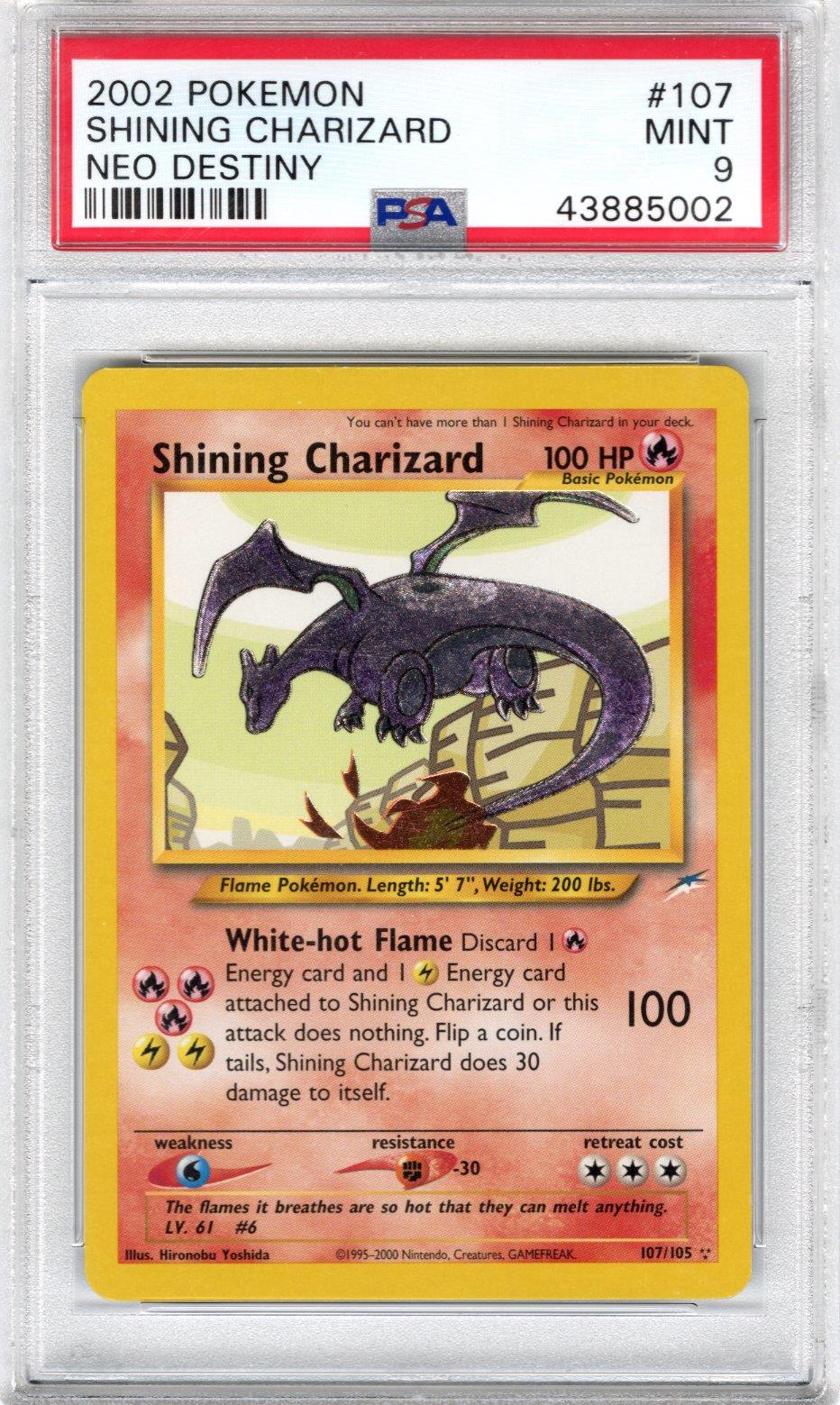 2002 Pokemon Neo Destiny Shining Charizard PSA MINT 9 