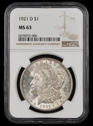 1921 D $1 NGC MS63 MS63