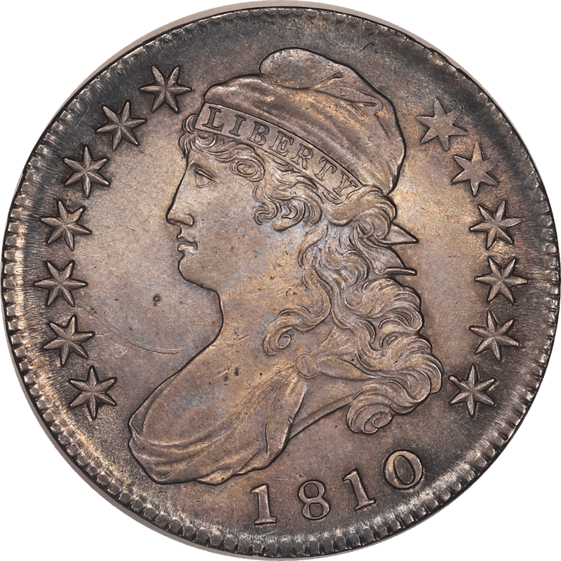 1810 Capped Bust Half Dollar, 50c Circulated, Choice Almost Uncirculated