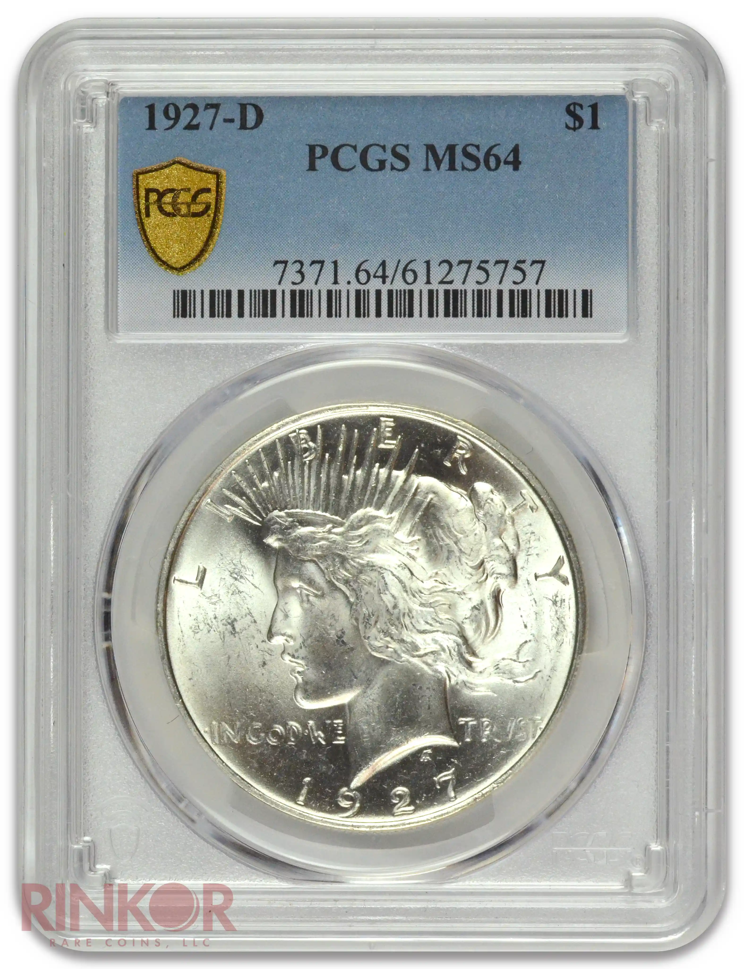 1927-D $1 Peace Dollar PCGS MS 64