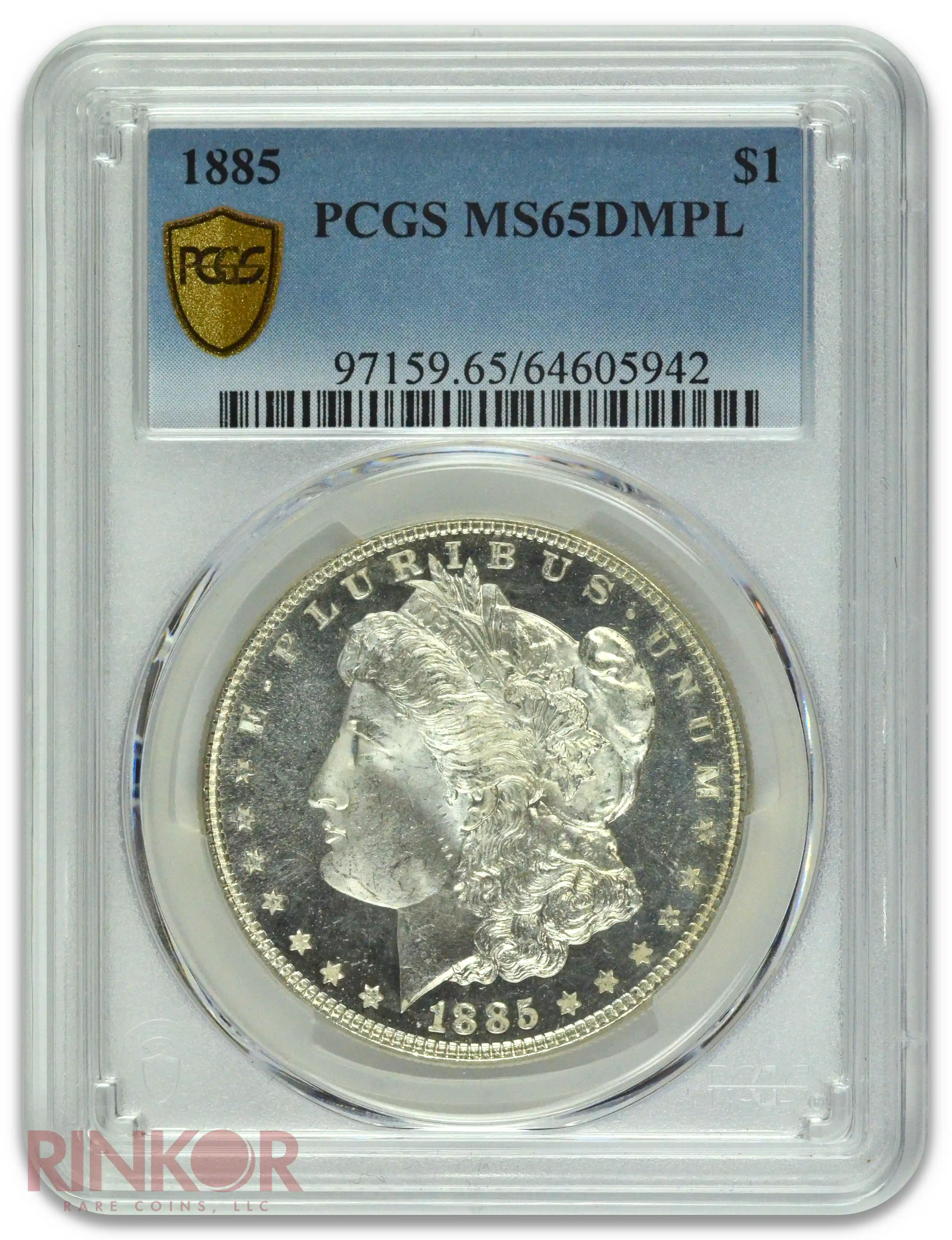 1885 $1 Morgan Dollar PCGS MS 65 DMPL 