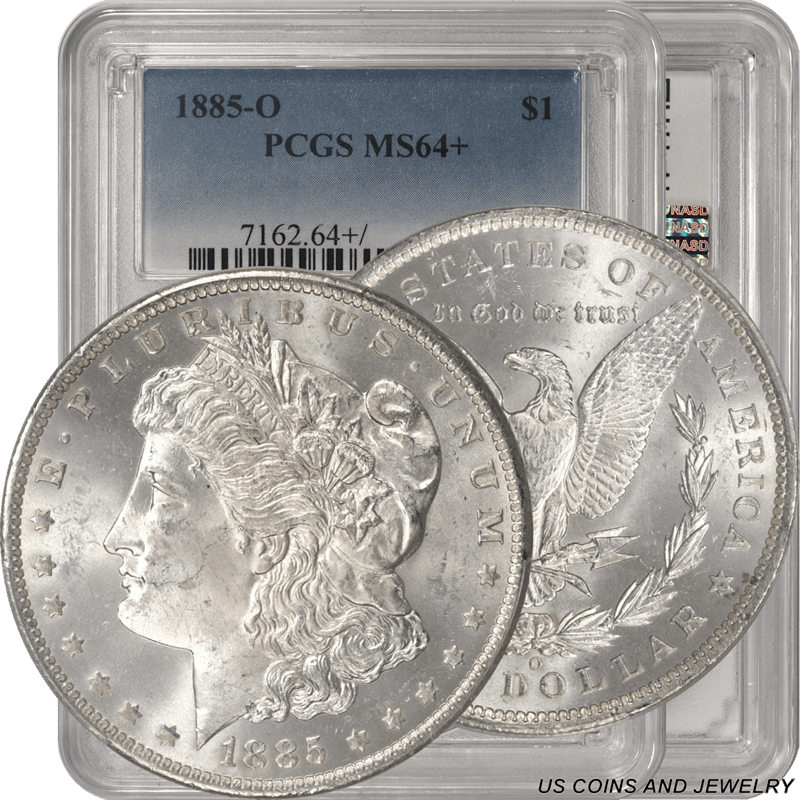 1885-O Morgan Silver Dollar PCGS MS 64+ Sharp Frosty White Coin