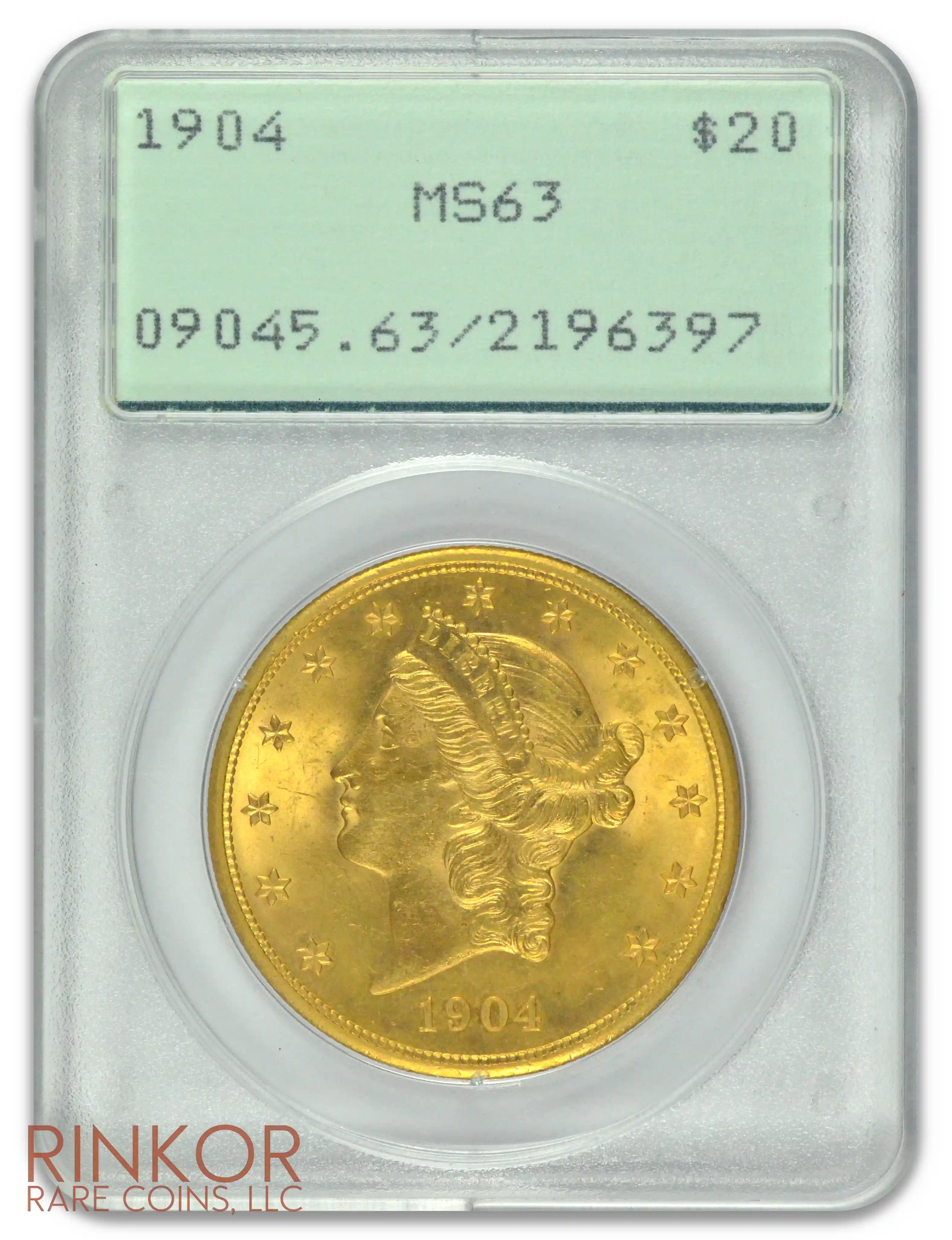 1904 Liberty $20 PCGS MS 63