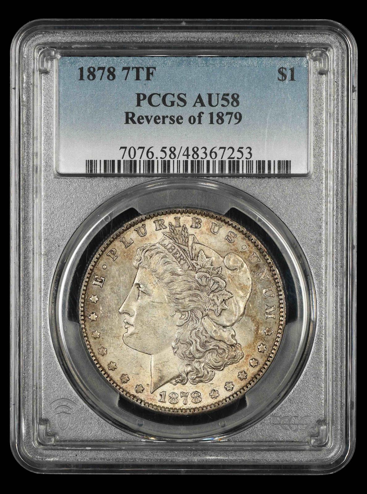 1878 7TF $1 Reverse of 1879 PCGS AU-58