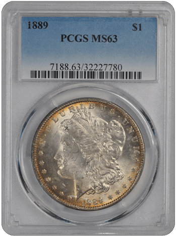 1889 $1 Morgan Dollar PCGS  #3608-10 MS63