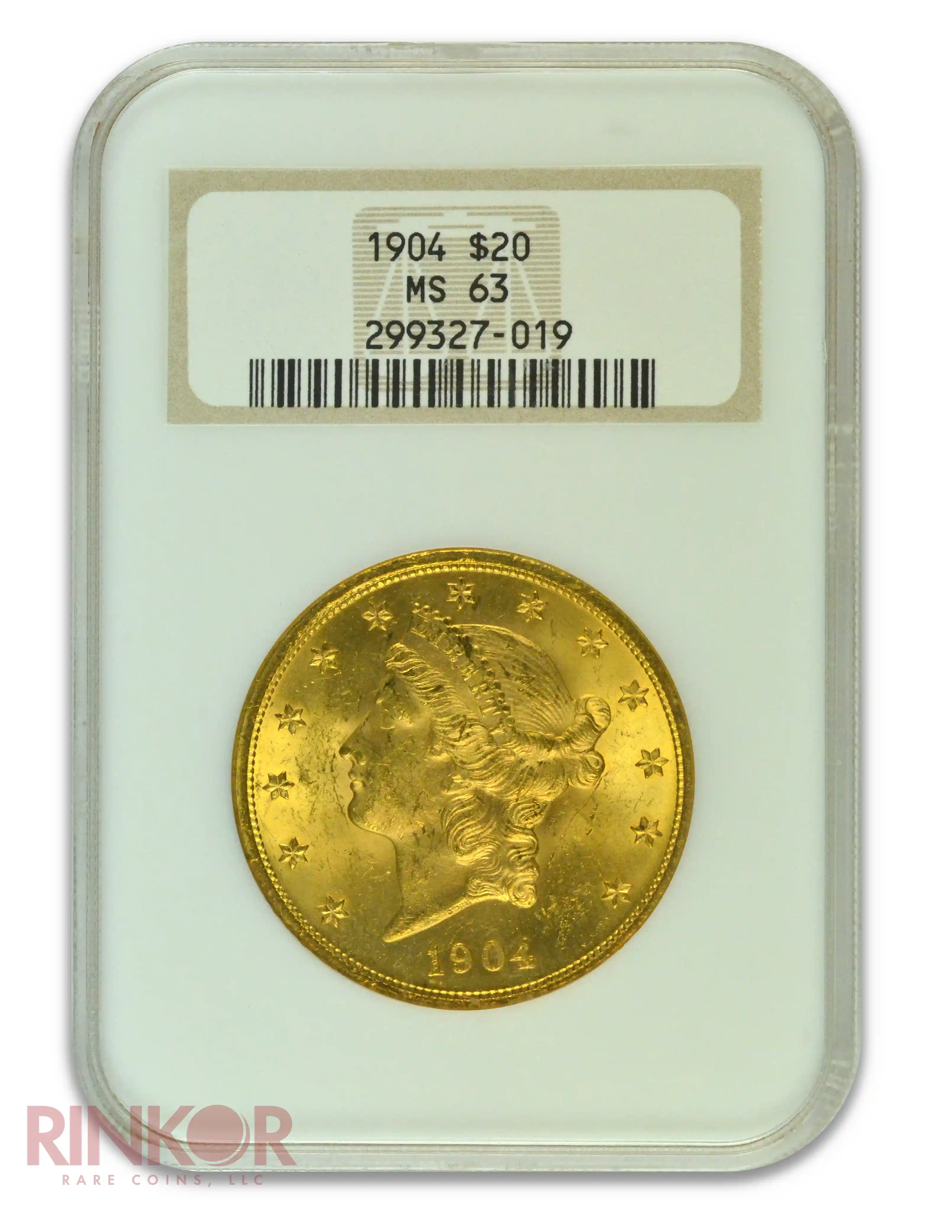 1904 $20 Liberty Head NGC MS 63