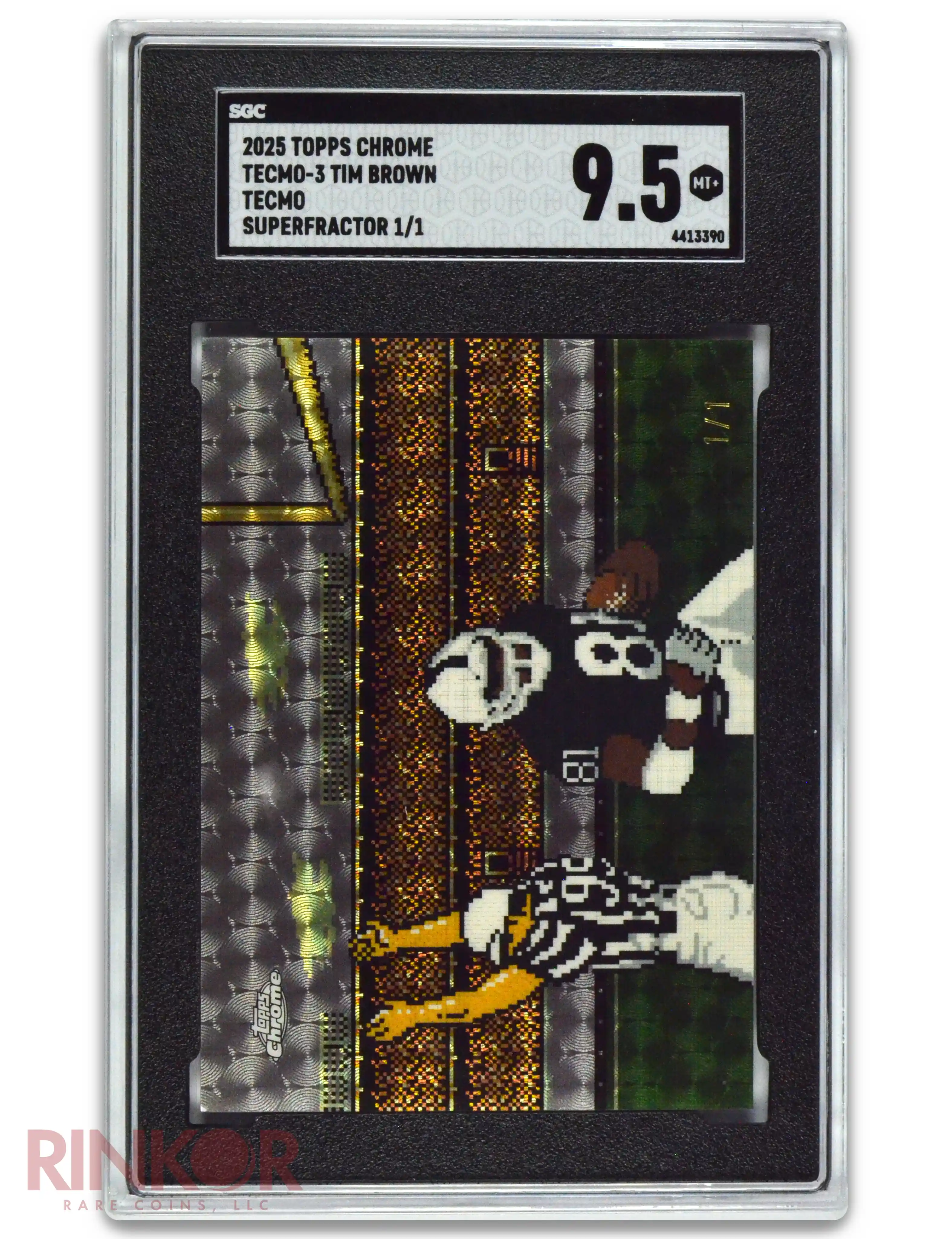 2025 Topps Chrome Tecmo Superfractor 1/1 Tim Brown SGC 9.5