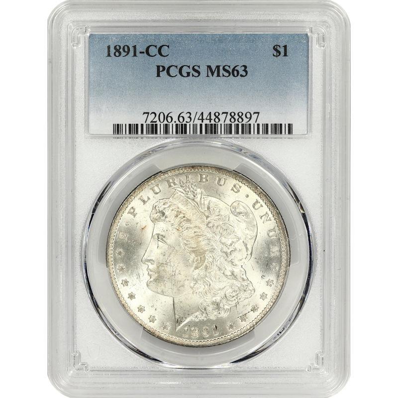1891-CC Morgan Dollar $1 PCGS MS63