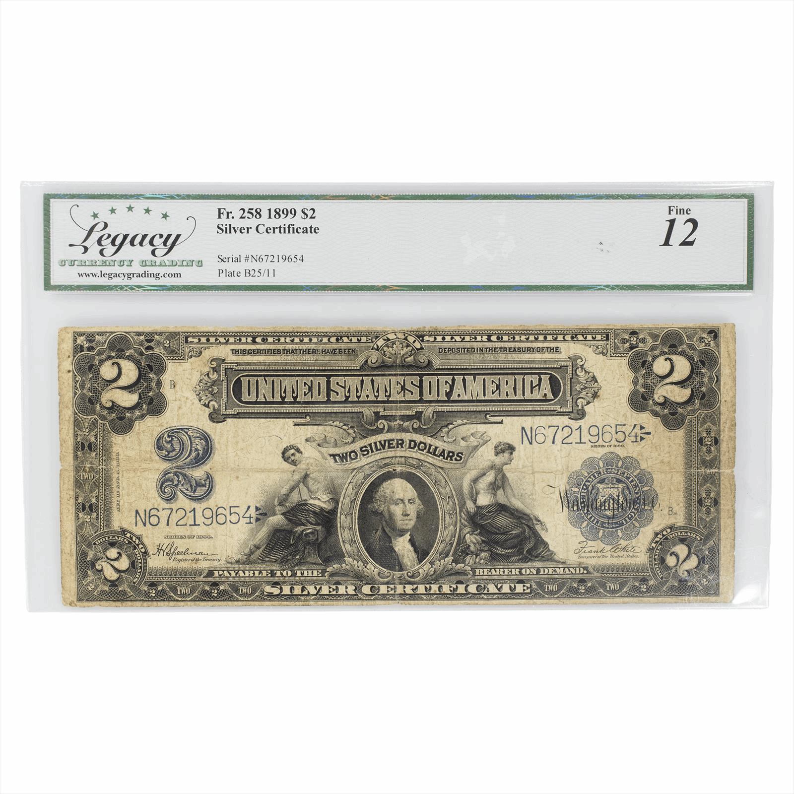 1899 Silver Certificate $2 FR258 Legacy Fine 12