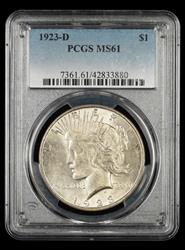 1923-D $1 PCGS MS 61