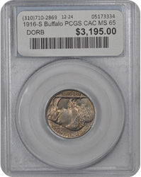 1916-S Buffalo PCGS CAC MS 65 