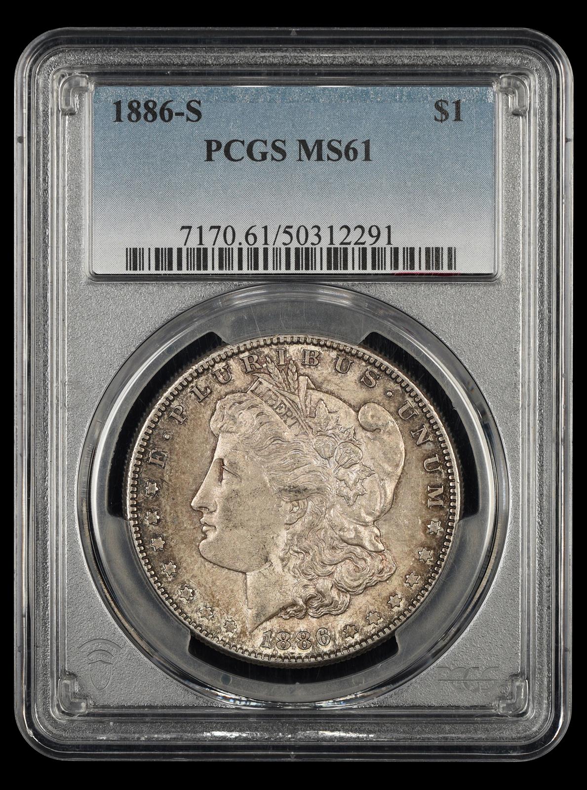 1886-S $1 PCGS MS 61