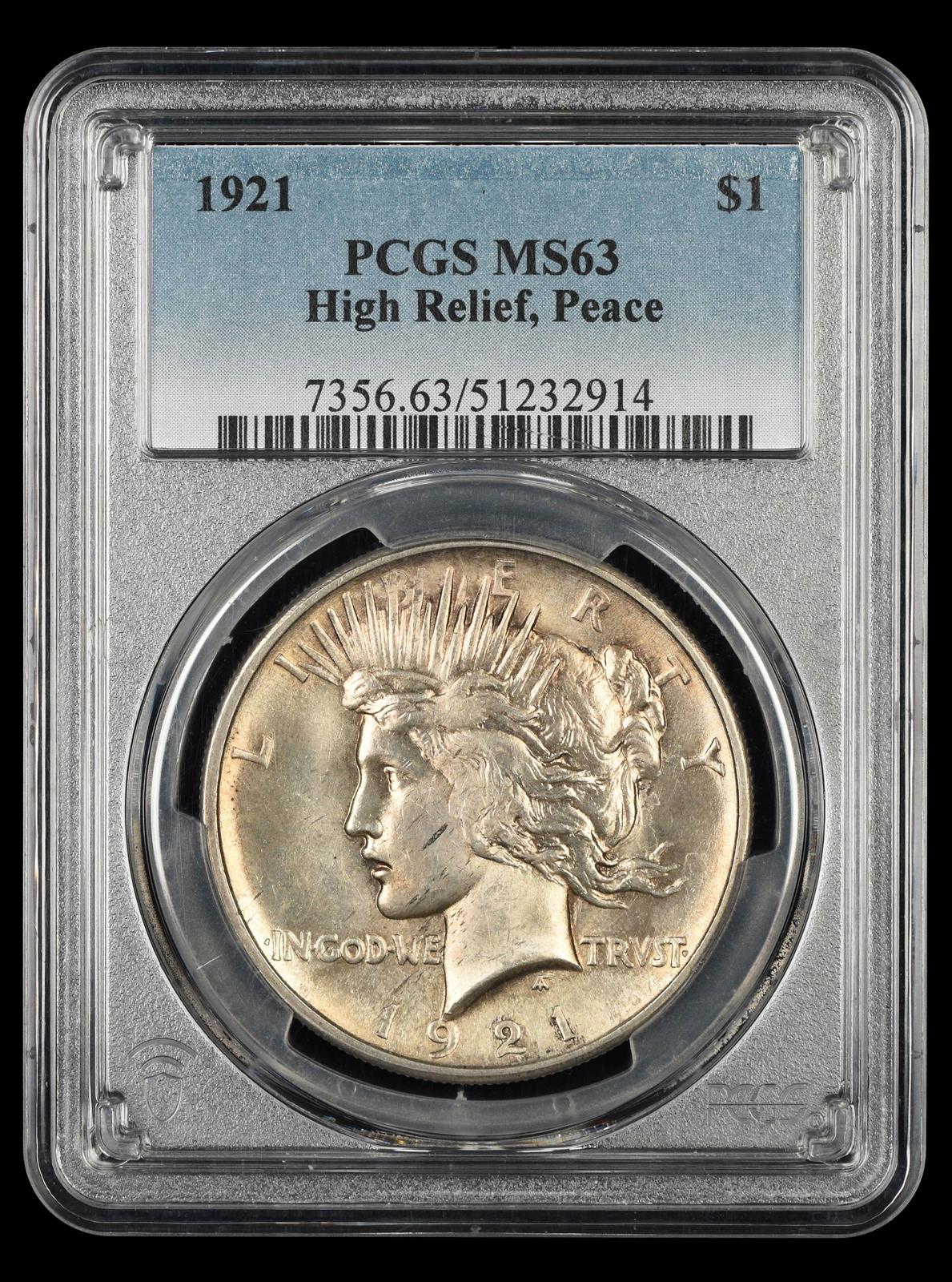 1921 Peace $1 PCGS MS63