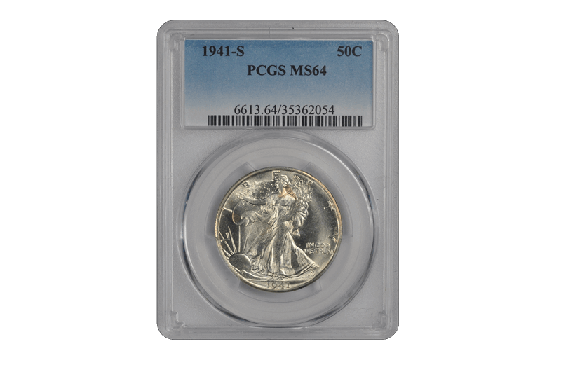 1941-S 50C Walking Liberty Half Dollar PCGS  #3692-6 MS64