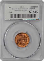 1951-D 1C Lincoln Cent - Type 1 Wheat Reverse PCGS RD #3434-3 MS66+