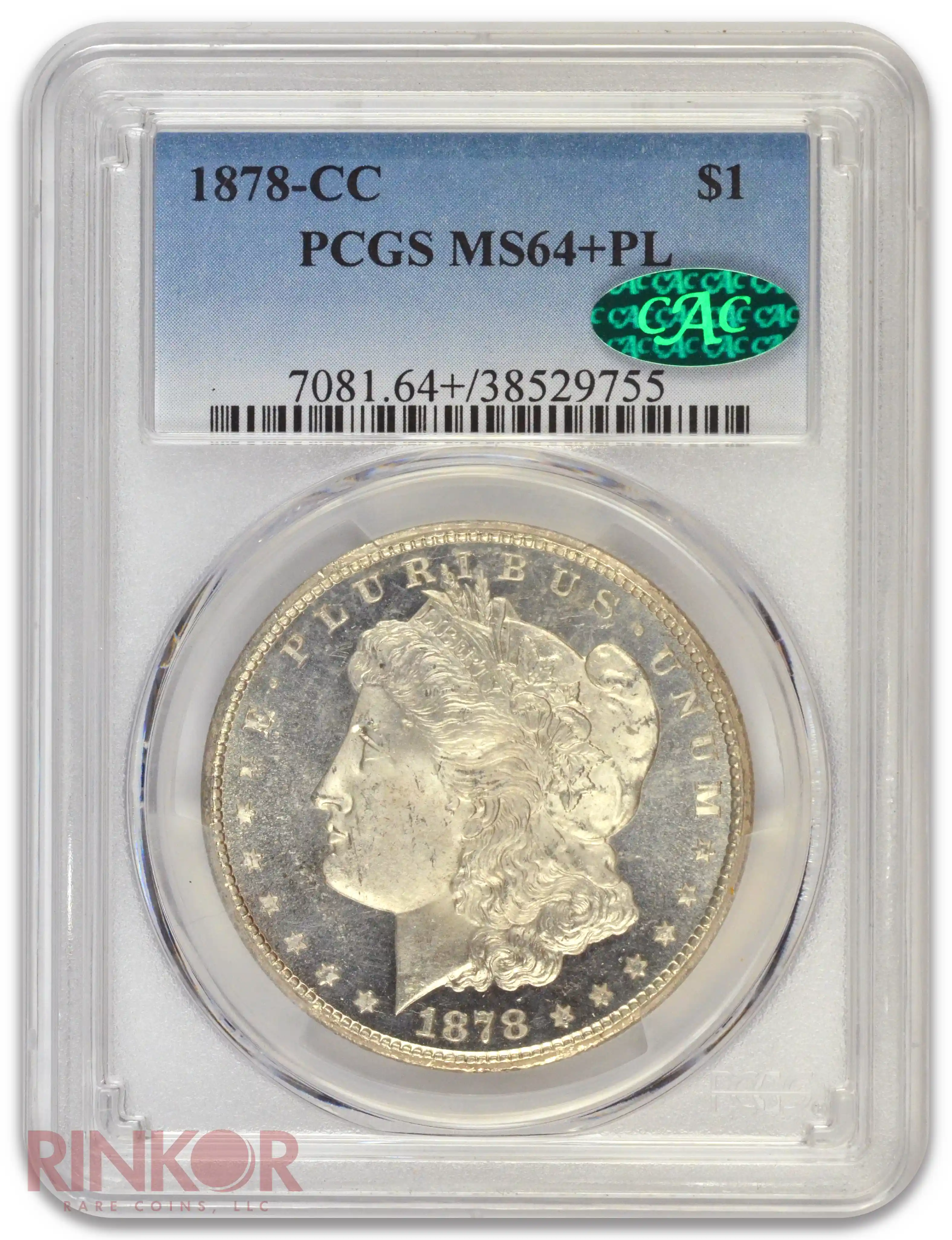 1878-CC $1 Morgan Dollar PCGS MS 64+ PL CAC
