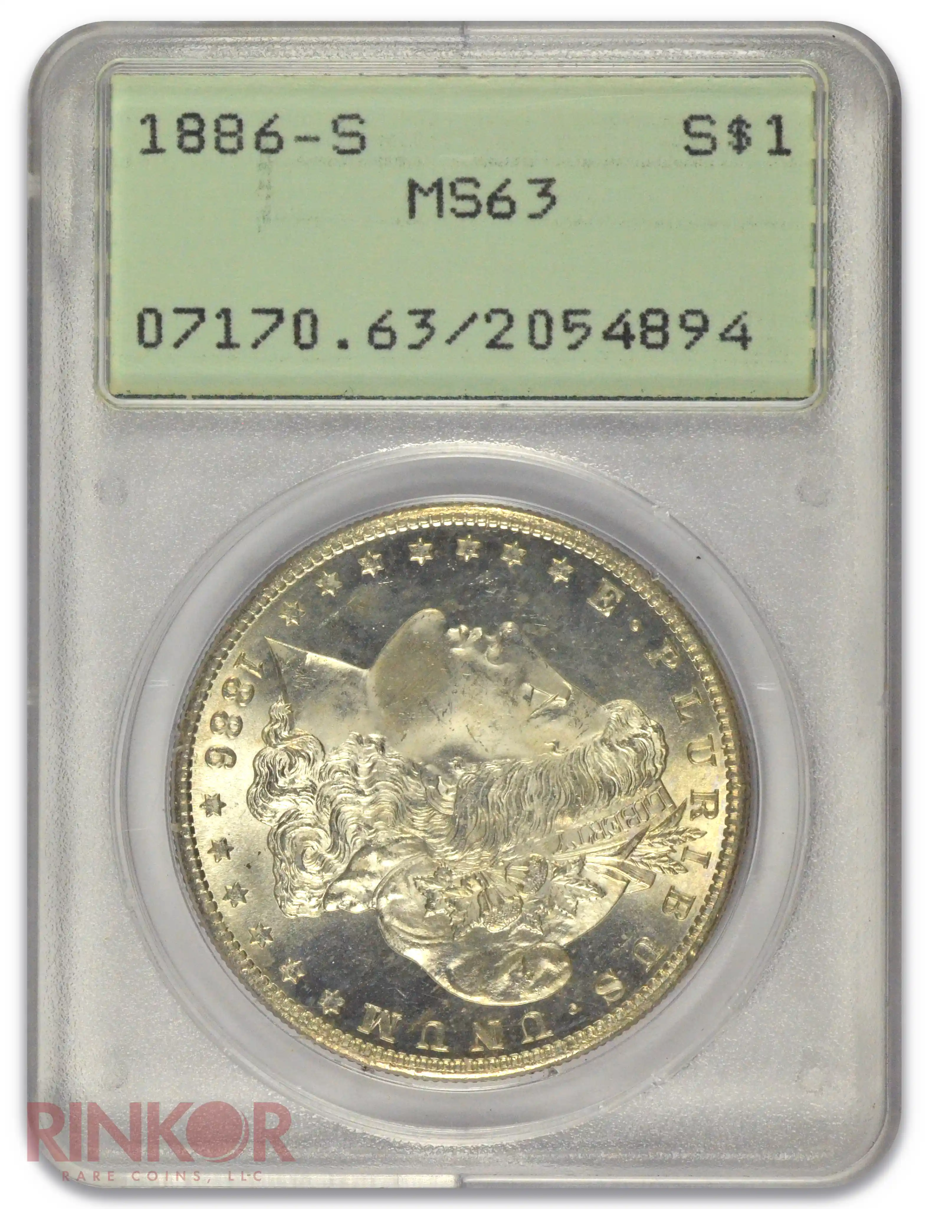 1886-S $1 Morgan Dollar PCGS MS 63