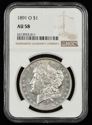 1891 O $1 NGC AU58 AU58