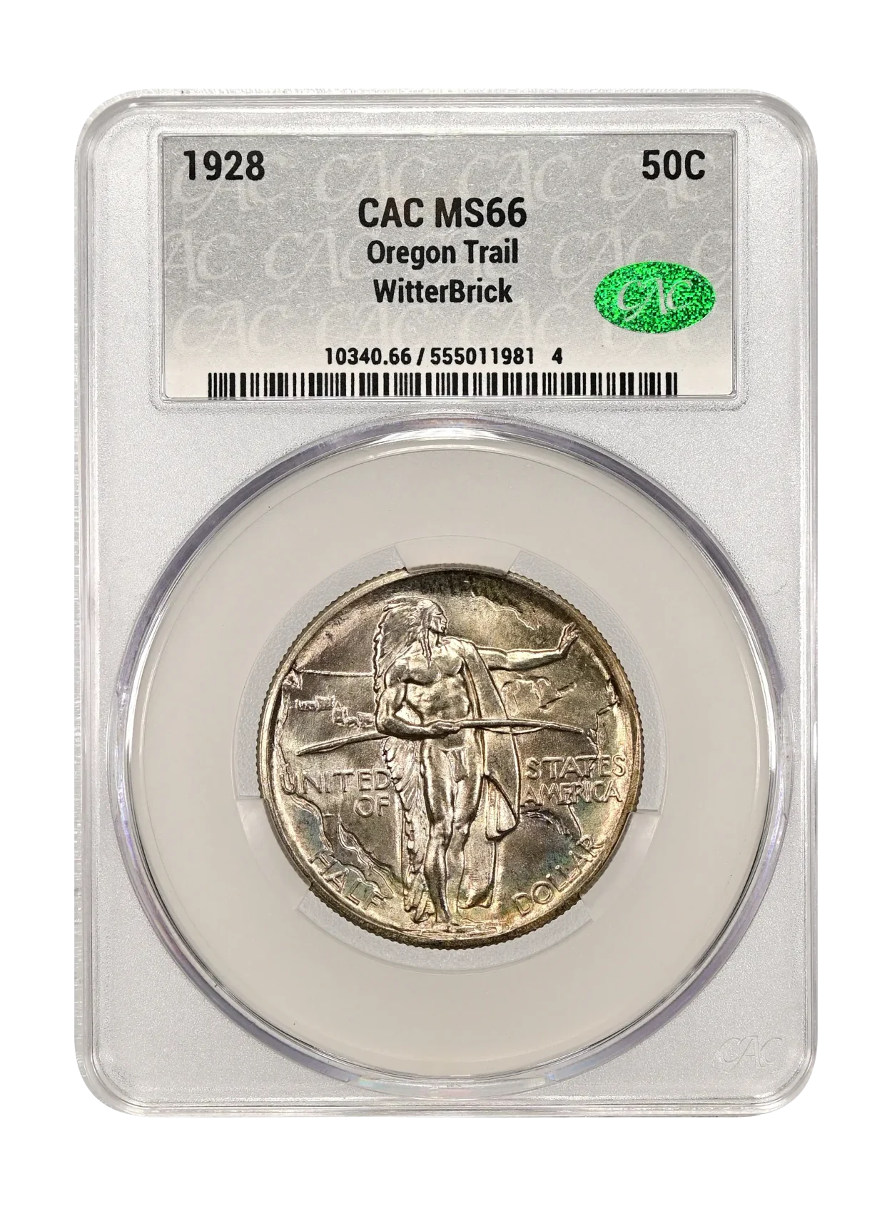 1928 Oregon 50c CACG MS 66 WitterBrick