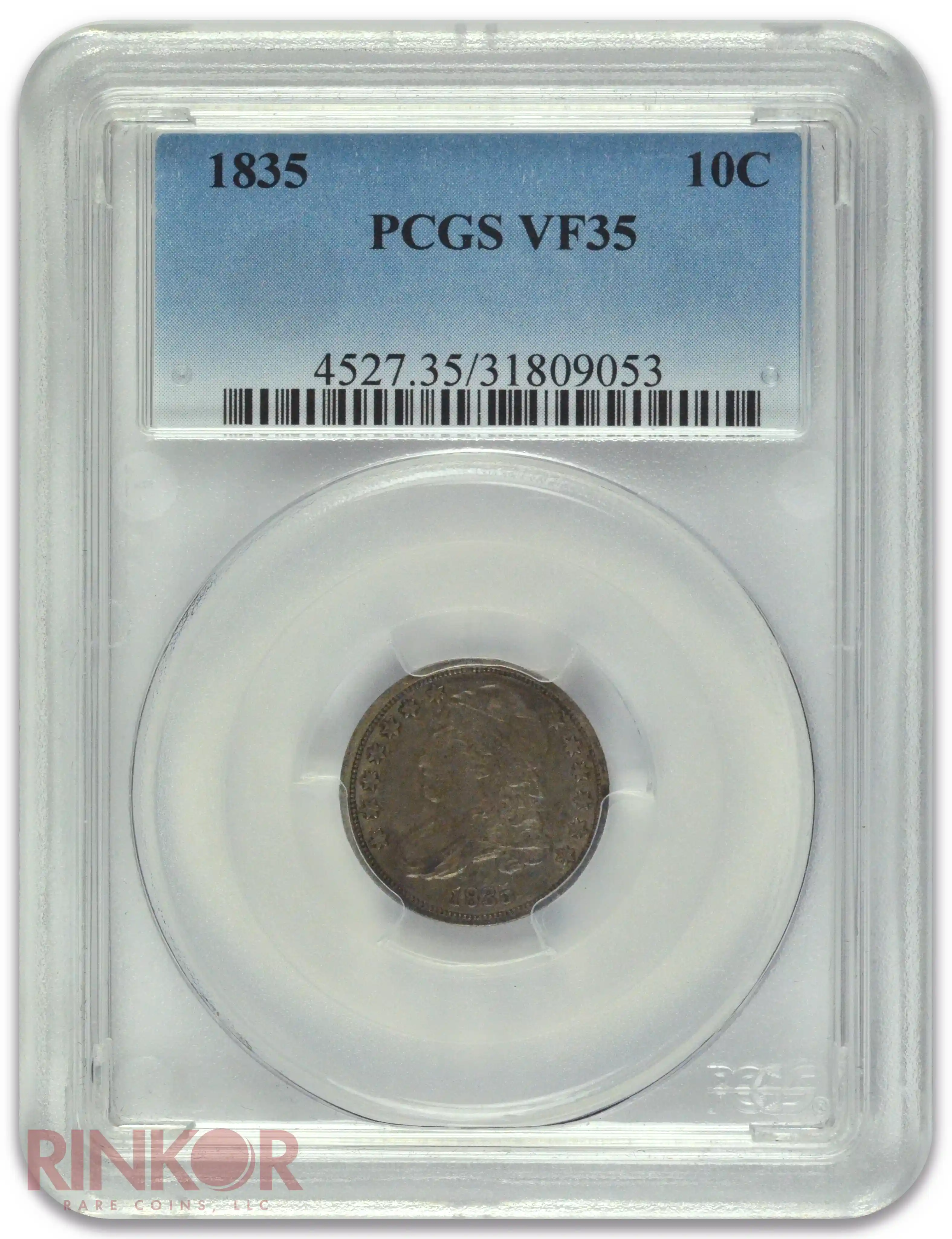 1835 Capped Bust Dime PCGS VF-35
