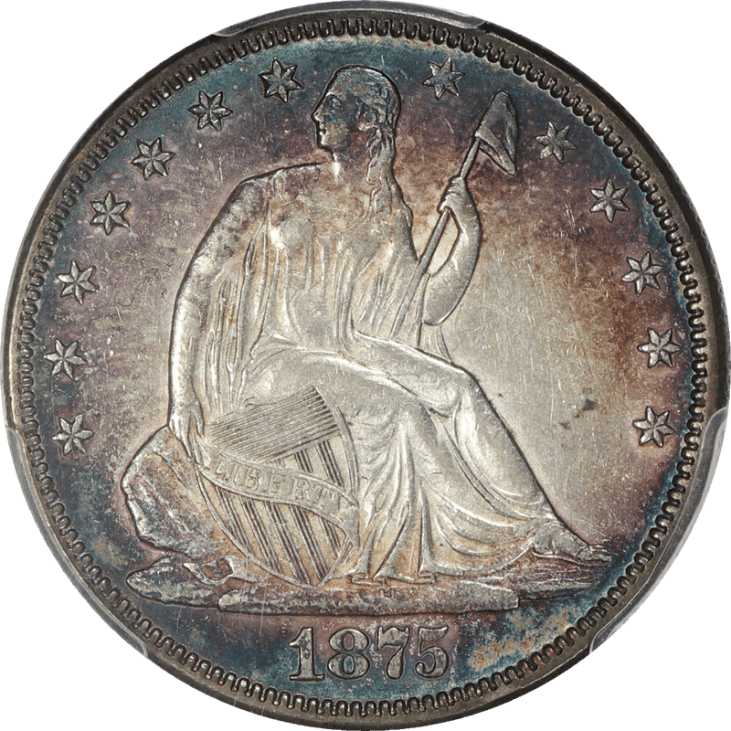 1875 Seated Liberty Half Dollar 50C PCGS XF 45 