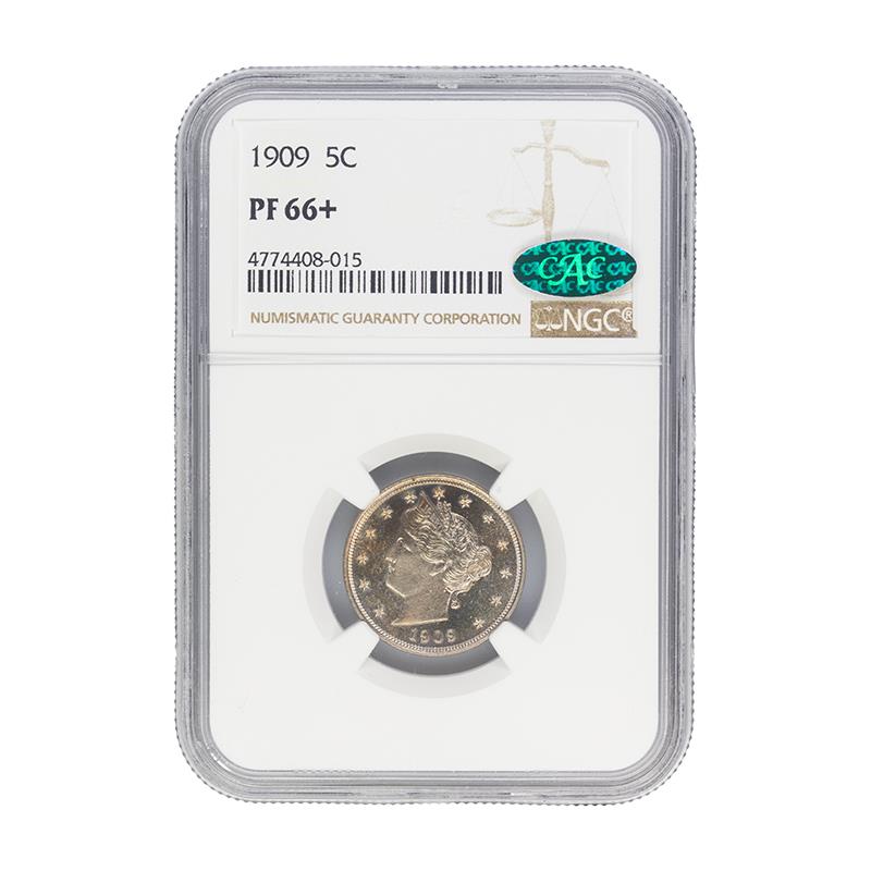 1909 Liberty V Nickel, 5C NGC  PF 66 CAC Certified