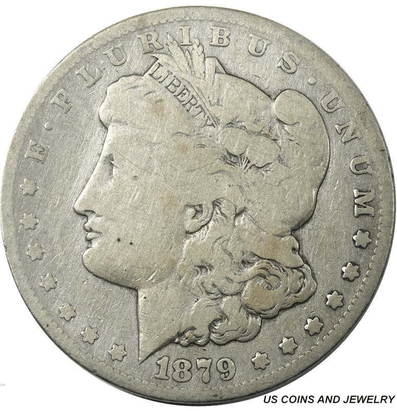 1879-CC Morgan Silver Dollar, Circulated,  About Good; Nice Original Coin