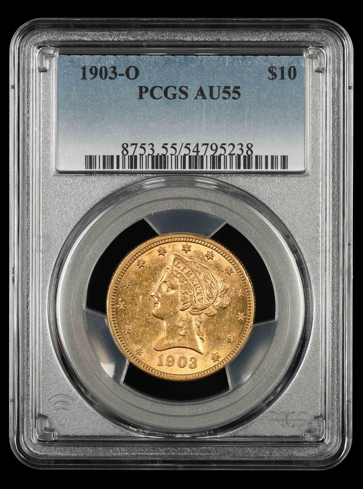 1903 O $10 Gold PCGS AU 55