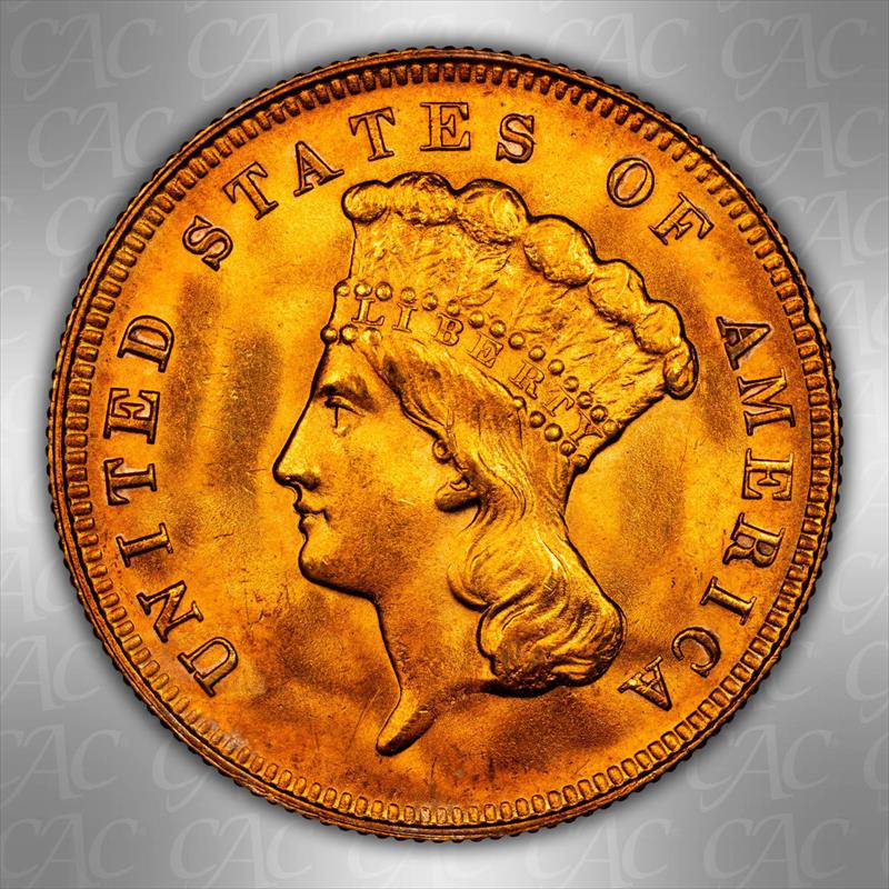 1878 $3 CACG MS 65 