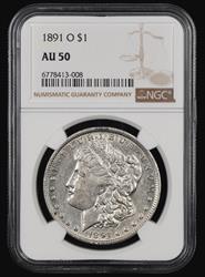 1891 O $1 NGC AU50 AU50