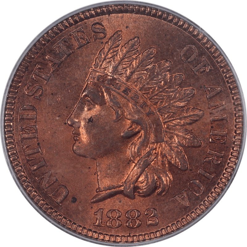 1882 Indian Head Cent, PCGS MS64RD - Frosty Red Color