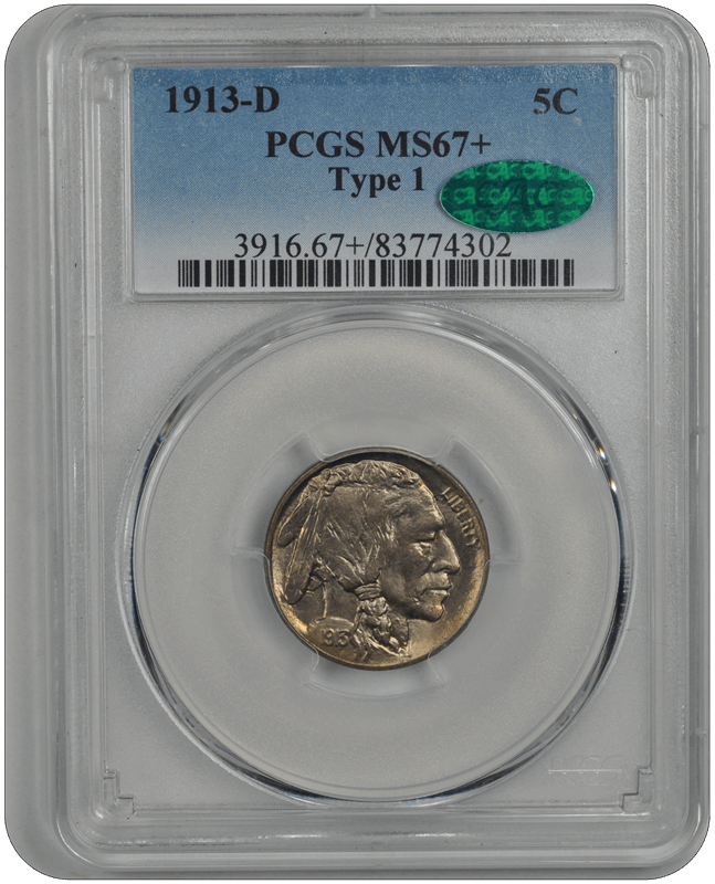 1913-D  Type 1 Buffalo PCGS CAC MS 67+