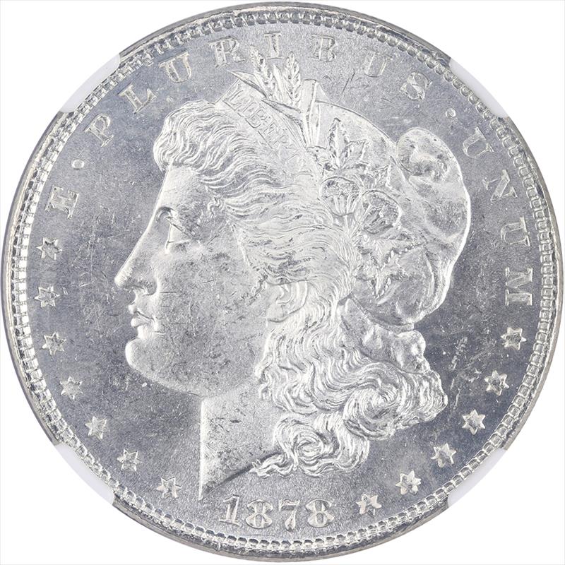 1878 8TF Morgan Silver Dollar $1 NGC MS 62 CAC - Nice Original Coin