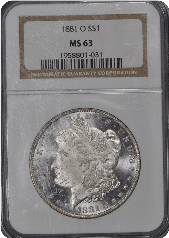 1881 O  Morgan Dollar NGC MS 63