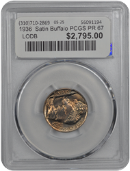 1936  Satin Buffalo PCGS PR 67