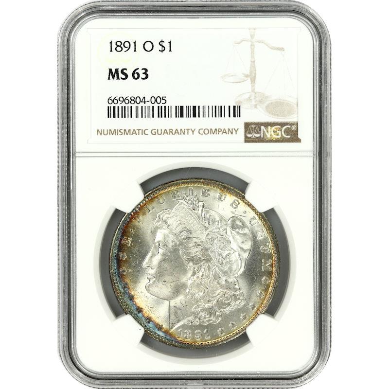 1891-O Morgan Dollar $1 NGC MS63