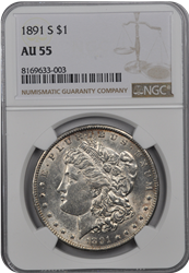 1891 S  Morgan Dollar NGC AU-55